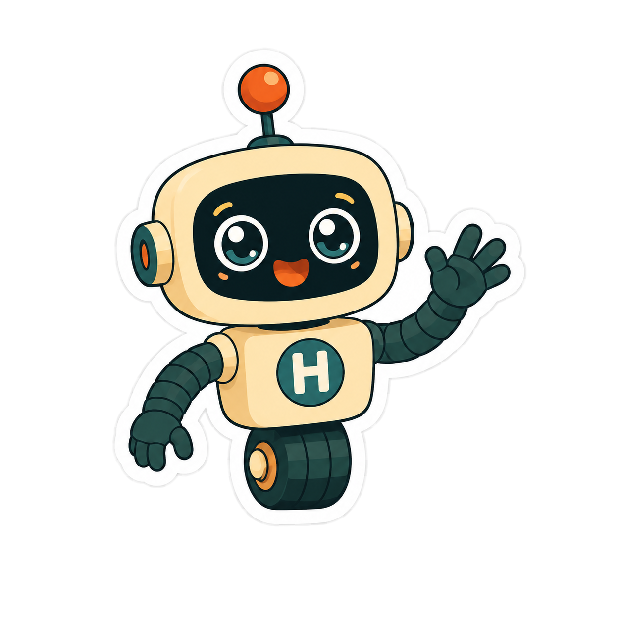 La mascotte HobiPal fait signe de la main
